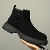 Spring and Autumn Martin Boots Men's Boots Low Top Korean British Short Chelsea Boots Leather Pointed High Top Leather Shoes Men's