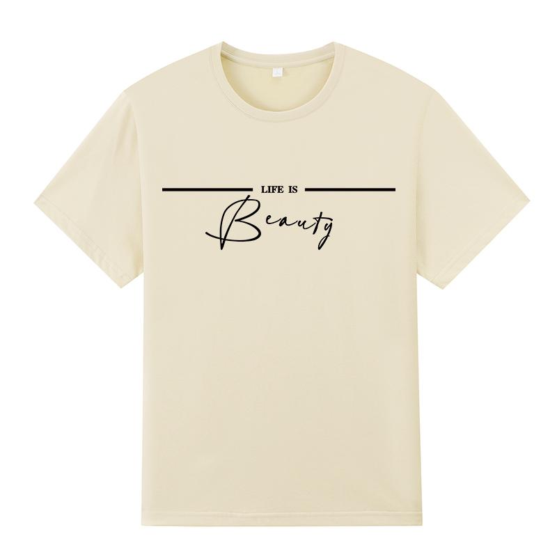 Módní potištěné ležérní dámské tričko s kulatým výstřihem, krátkým rukávem, bavlněná trička