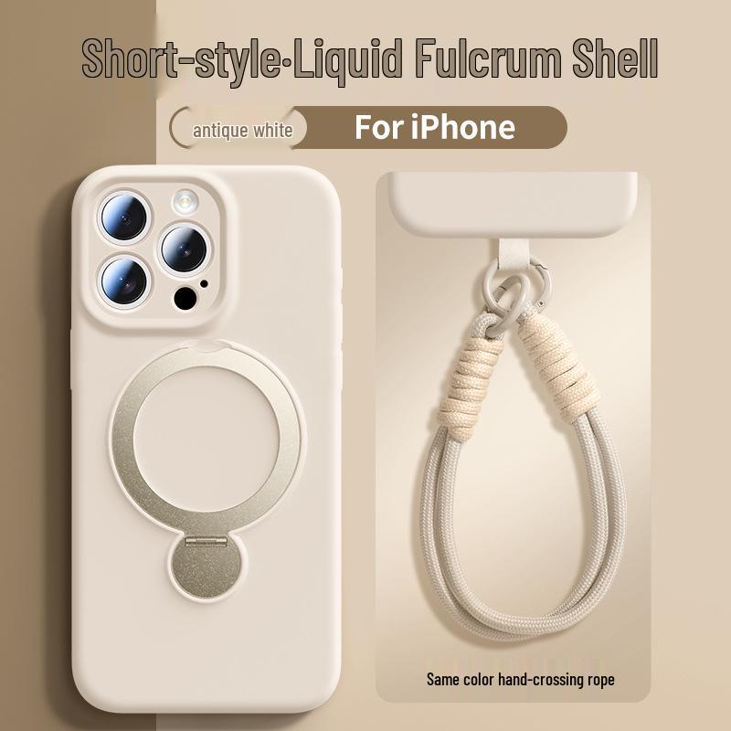 Custodia con Laccio per iPhone 17 Pro Max/Pro in Silicone Liquido Magnetica Anti-Caduta con Supporto a 360°