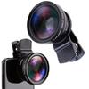 2 V 1 Objektiv Univerzální Klip 37mm Objektiv pro Mobilní Telefon 0.45x 49uv Super Širokoúhlý Makro HD Profesionální Pro Všechny Chytré Telefony