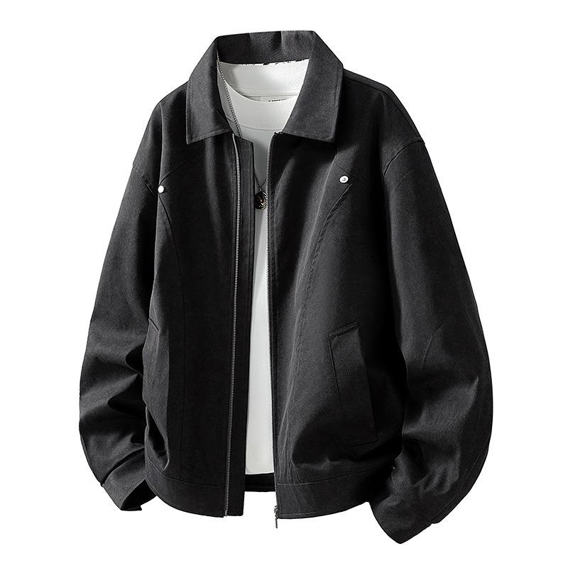 Plus Size  8XL Lapel Jacket Men s Spring  Loose Casual Jacket Men s Jacket M чёрный
