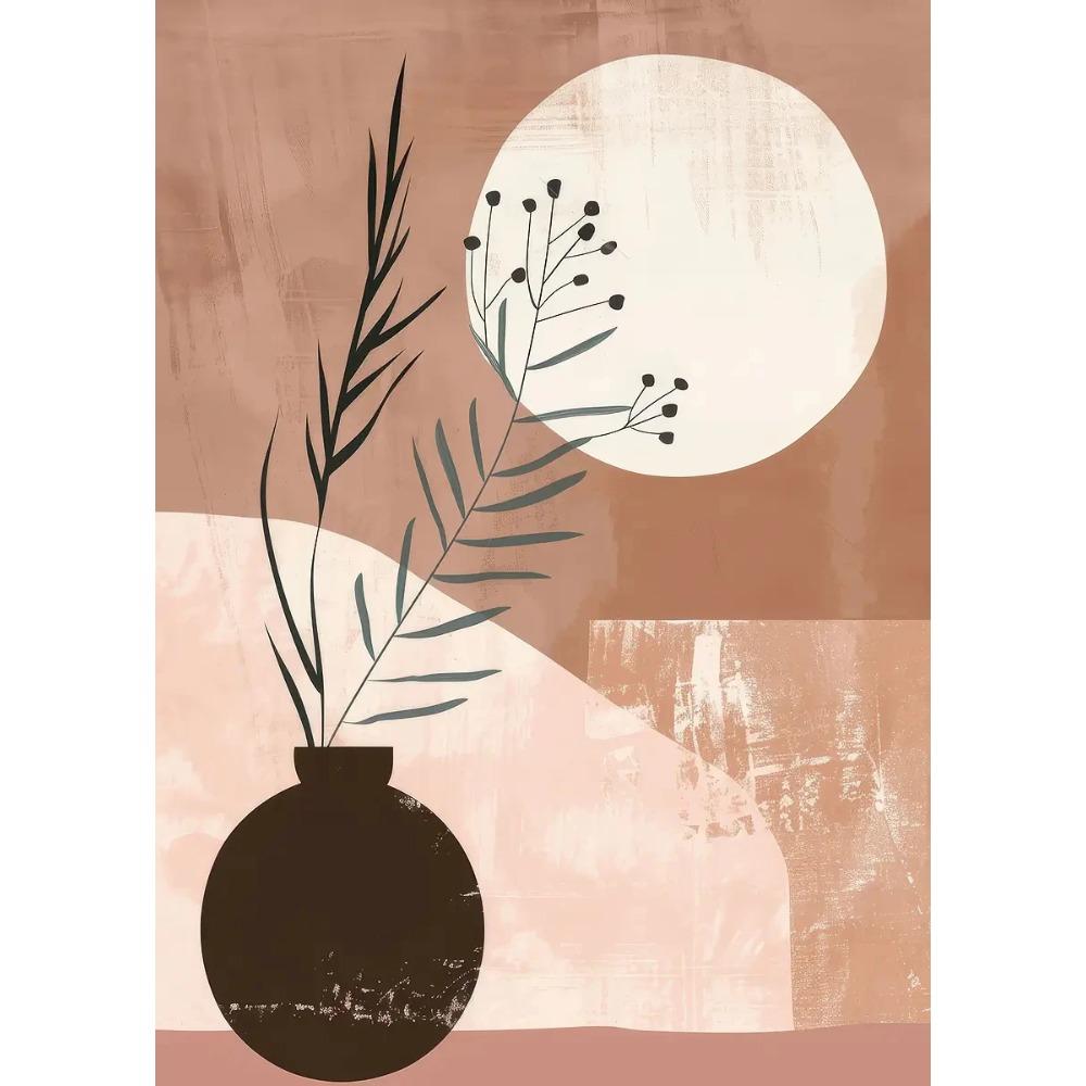 Abstract Flowers Botanical Posters Boho Line Neutral Flower Vase Prints Canvas Painting Girly Wall Art Pictures Home Room Decor