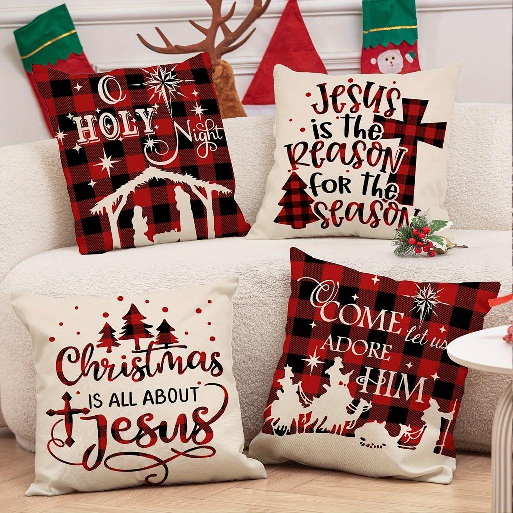 Christmas Decoration Pillowcase Merry Christmas New Year Gift Living Room Sofa Cushion Cover Room Home Decoration