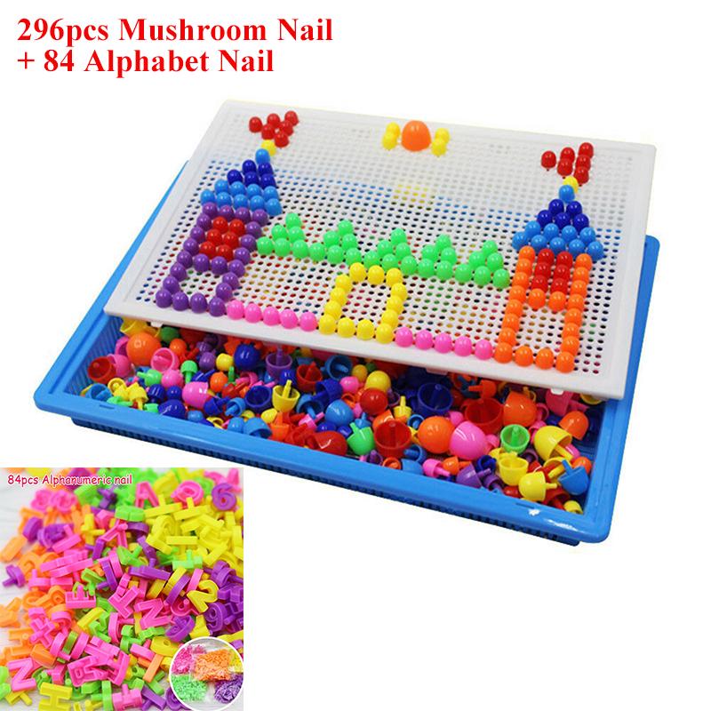 Children Kids Puzzle Peg Board 296 //592 Pegs Mosaic Early Educational Toy Gifts