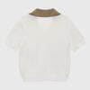 LIKK Contrast Point Half Sleeve Knit (White)_L4A1-Nb04K
