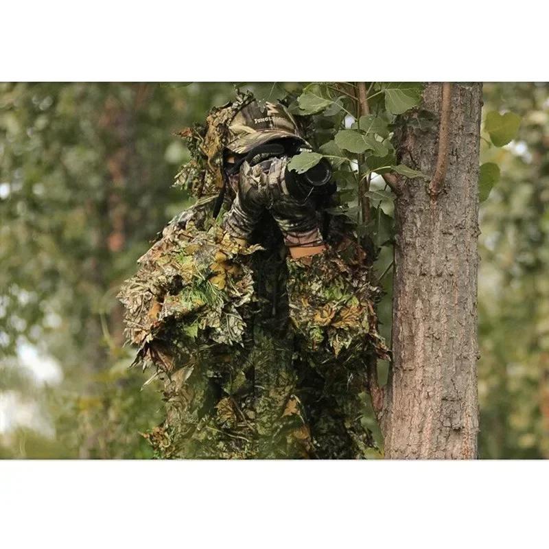 Cloak Dress Hunting Clothes New 3D Maple Leaf Bionic Ghillie Yowie Sniper Birdwatch Airsoft Camouflage Clothing Jacket
