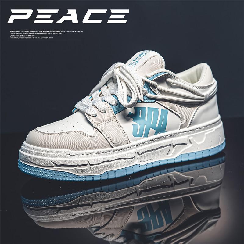 Guochao Patch Shoes 2024 Autumn New Fashion Versatile Thick Baseplate Shoes Classic Bread Casual Sports Men's Shoes