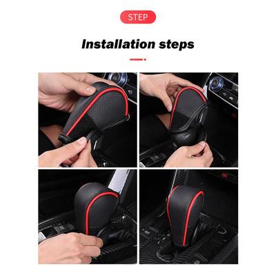 Auto Gear Shift Cover Handbrake Cover Universal PU Leather Automatic Knob Cover Car Shifter Stick Protector Decoration