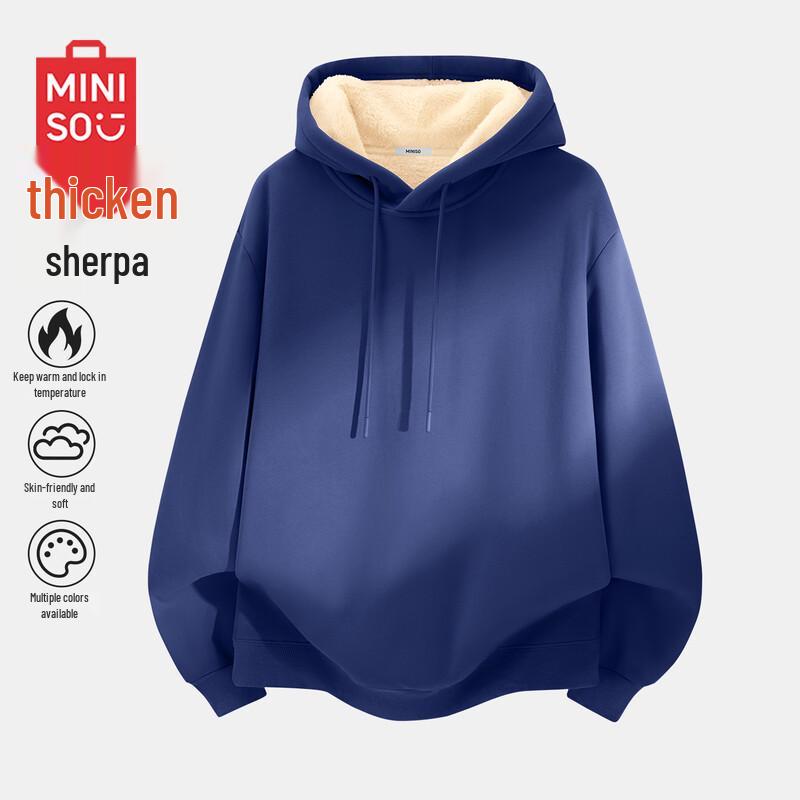 MINISO Men's Fleece-Lined Hooded Sweatshirt