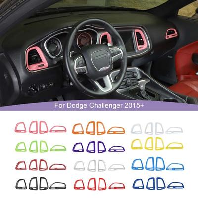 Auto Center Konsole Klimaanlage Vent Dekoration Abdeckung Für Dodge Challenger 2015 Up Innen ABS Auto Zubehör