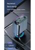 Fast-Charging Car Charger with Ambient Light and 3-Way Cigarette Lighter Converter, Type-C Retractable Flash Charging