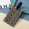 Trendy Soft Rubber Luggage Tag: Colorful Geometric Camouflage Polka Dot Pattern, Wear-Resistant & Waterproof Travel Essential.