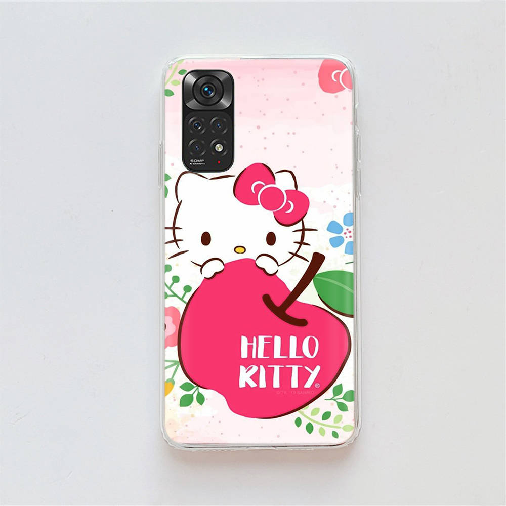 KT62 Cute Hello Kitty Case for Samsung A04 A14 A23 A34 A54 M23 M33 M52 M53 Realme 10 9 C30S C35 C55 VIVO Y02S Y21 Y33S Y51 X80 Pro Clear Cover
