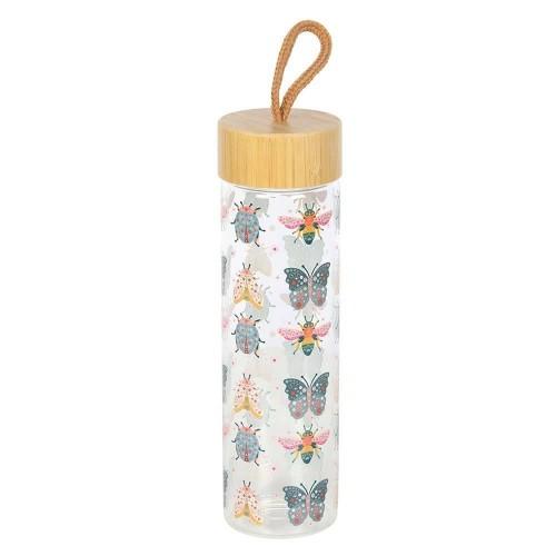 Something Different Floral Bug Glass Water Bottle