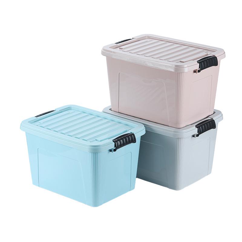 Wheeled Plastic Organizer Box with Lid for Clothes and Toys