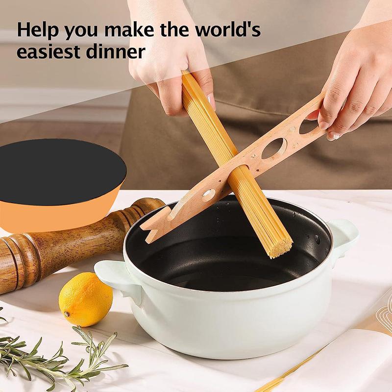 

3 In 1 Quantitative Wooden Pasta Measurer Spaghetti Italian Kitchen Wood Herb Stripper And Oven Rack Push Pull Tool Kitchen Tool