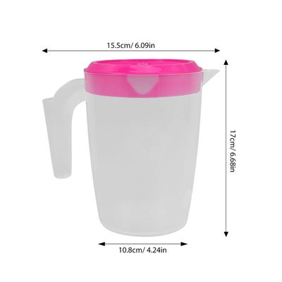1L Clear Plastic Beverage Pitcher with Lid for Fridge Storage of Water Juice Tea Easy Carry Jug for Daily Use and Social