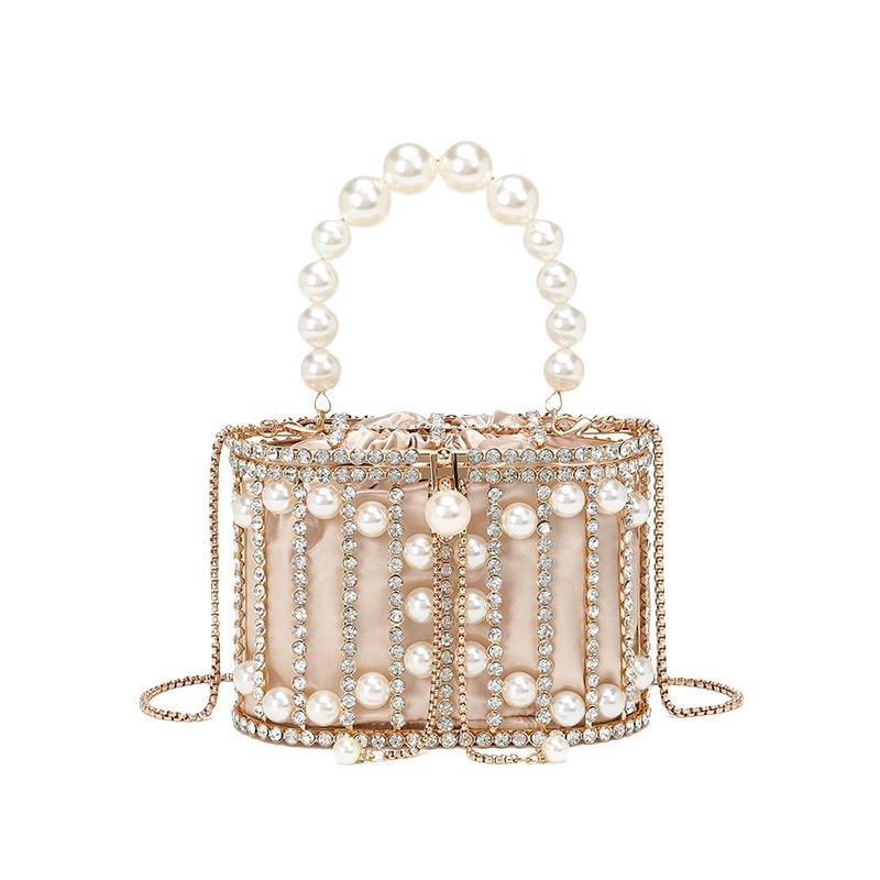 Diamond Pearl Birdcage Handbag: 2025 Fashionable Women's Shoulder Crossbody Bag
