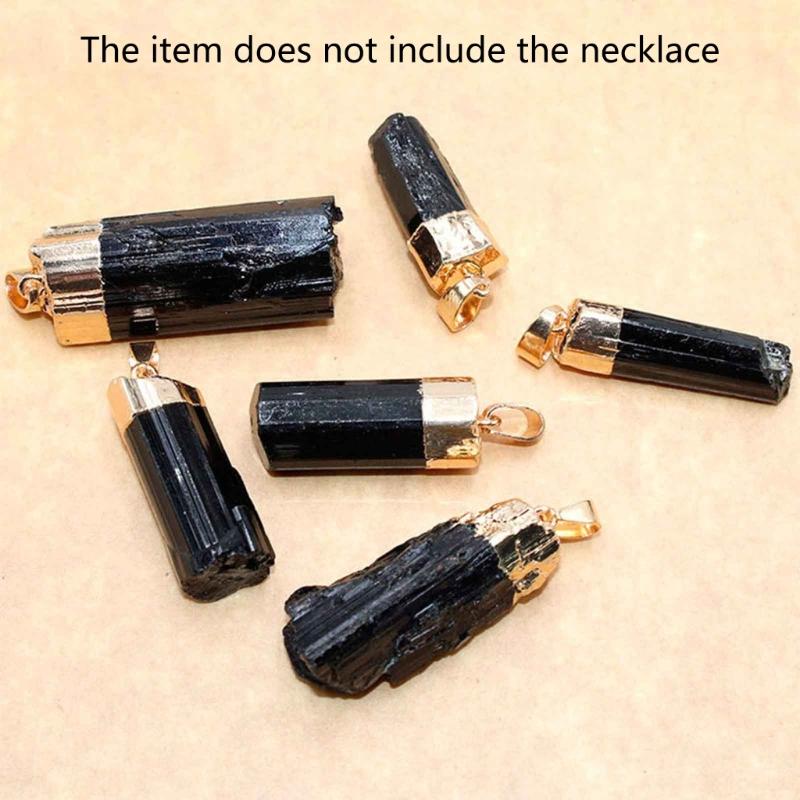 Pendente Pietra Tormalina Nera Naturale Cilindrico Grezzo Pendants Energetici Per Donna e Uomo Regalo Gioielli alla Moda