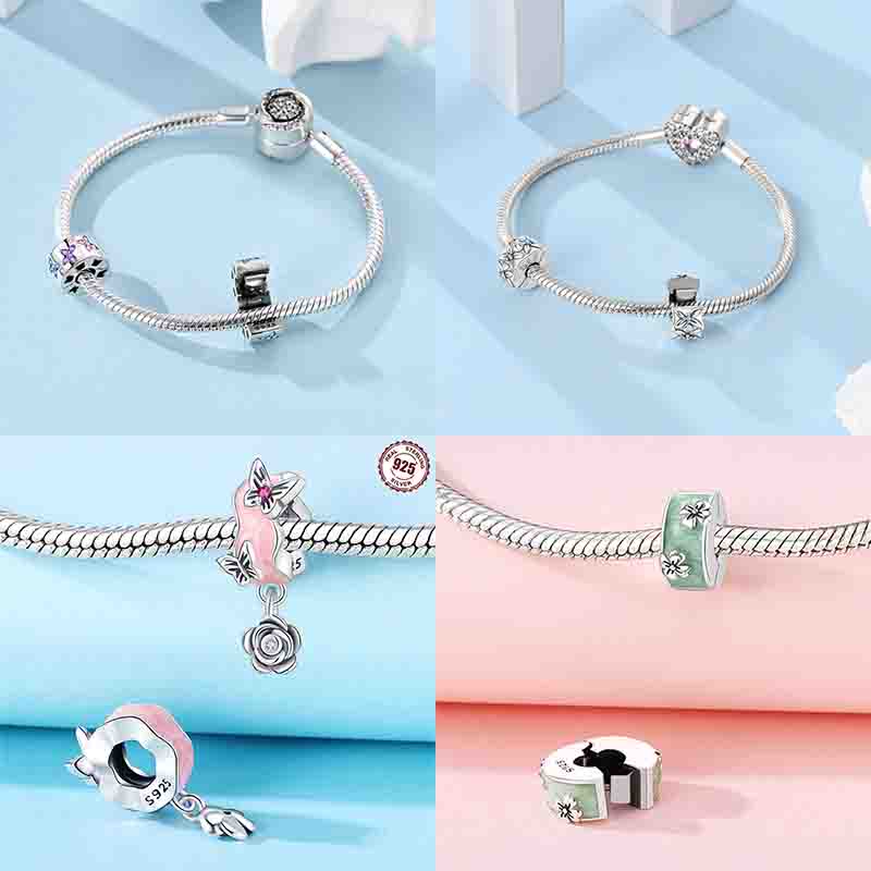 Clip Spacer Charm For Bracelet Clip Lock Stopper Bead Copper Spacer Openable Beads Making Fine Jewelry Gift