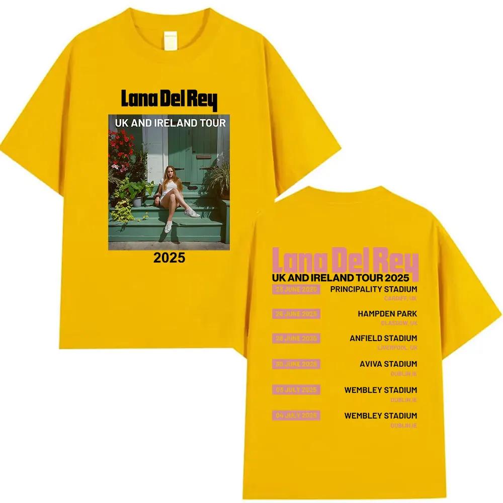 Zpěvačka Lana Del Rey UK a Irsko Turné Nové Album Tričko Unisex Oblečení Oversized Trička Móda Pop Music Krátký Rukáv Trička