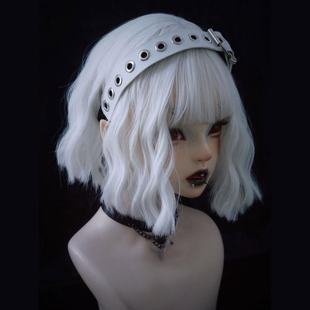Punk Rivet Headband PU Spiked Hair Hoop Gothic Rock Headwear for Cosplay Unisex Rock Spiked Headwear Accessory