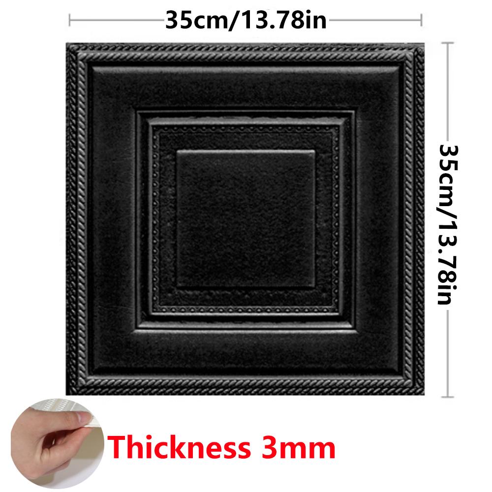 35cm*35cm 3D Waterproof Wall Stickers Paper Ceiling Sticker Peel and Stick Wallpaper Safe Collision Prevention Home Decoration