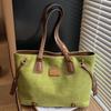 Retro style large-capacity bag women's 2025 new fashion suede tote bag simple shoulder commuter bag