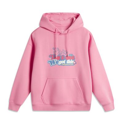 Li Ning X League Of Legends Yuumi Collaboration Sports Lifestyle Series Casual Simple Solid Color Letter Hoodie Unisex Hoodies Xianxia-Pink AWDV205-7