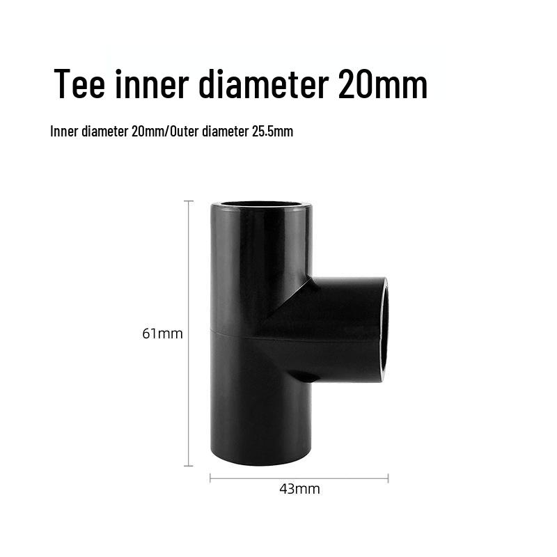 UPVC Fish Tank Plumbing Fittings: Hard Water Pipe Connector & Elbow Tee (Black)