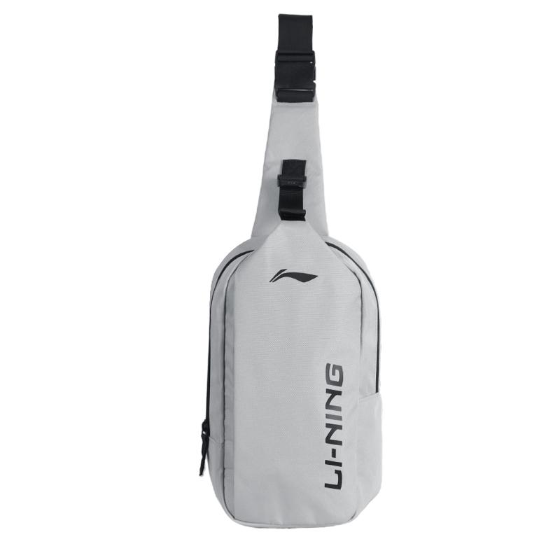Li Ning Casual Sports Versatile Polyester Crossbody Chest Bag Unisex bags Gray YBDV011-1-F Gray