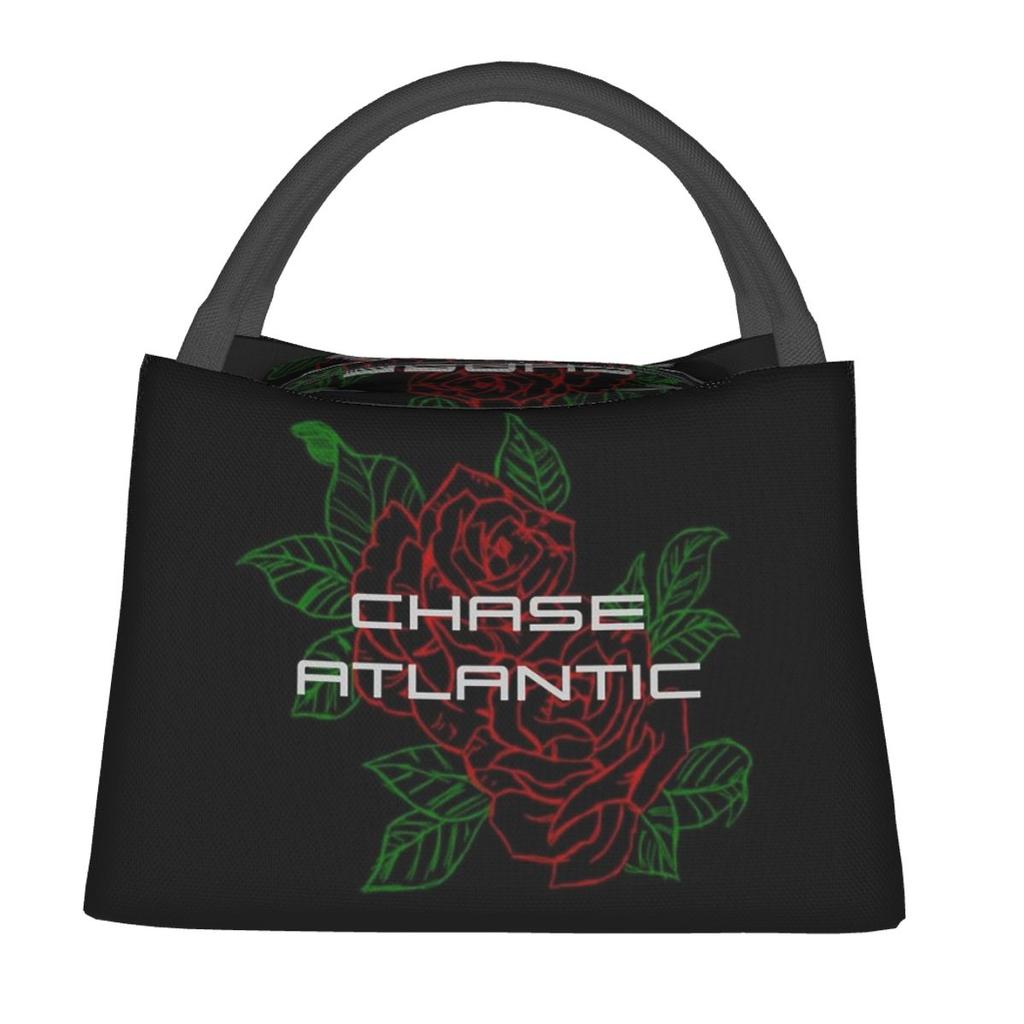 Chase Atlantic Rose Logo Insulated Lunch Bag for Women Kids Portable Food Boxes Thermal Lunch Box Tote