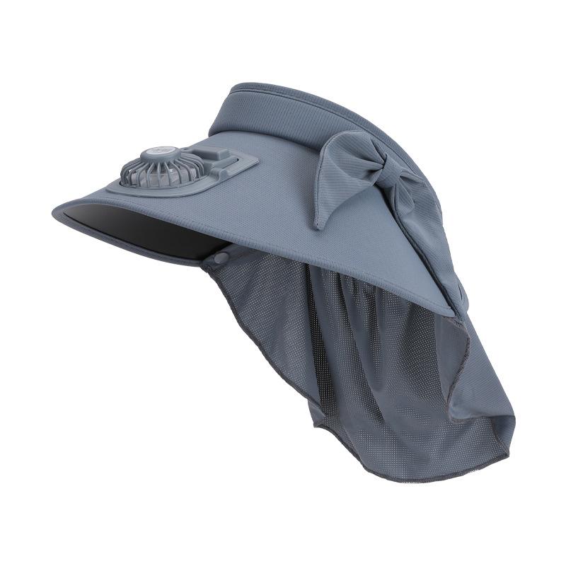 Summer Eaves with Fan Hat Women's Outdoor Travel Sunshade Empty Top Hat Fashionable Versatile Sunscreen Sun Hat