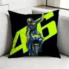 Valentino Rossi Moto  Logo Square DoubleSided printed Pillow Case Bedroom Bedside Pillow Sofa Cushion Cover Gift