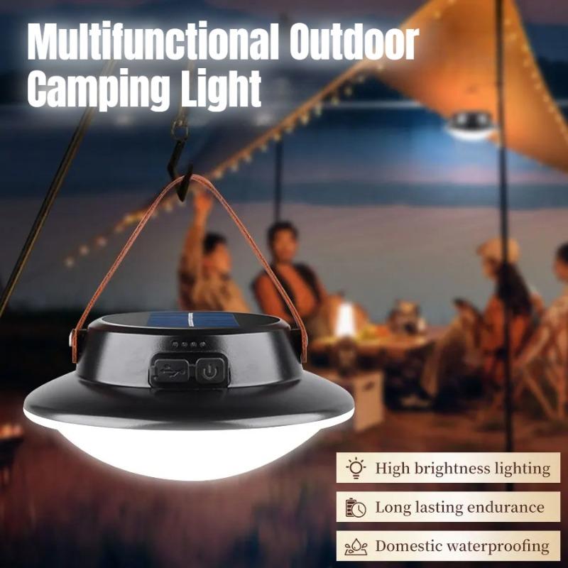 Solar Camping Light Portable Carrying Lamp Brightness Adjustable For Camping Exploration Party Lighting Outdoor Emergency Lights