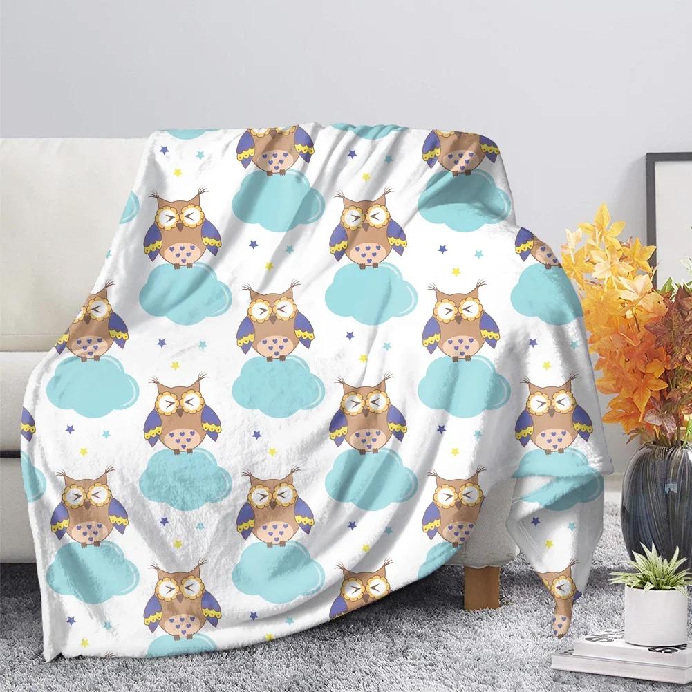 Owl Flannel Throw Blanket Super Soft Lightweight Fleece Blanket Gift for Teenage Girl for Bed Sofa Couch Blanket King Queen Size