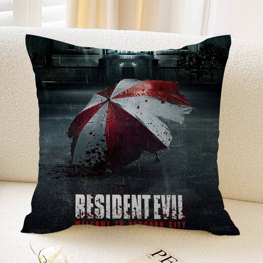 Hot Game R-Resident E-Evil Pillow Covers Cartoon Sofa Decorative Home Double-sided Printing Short Plush Cute Cushion Cover
