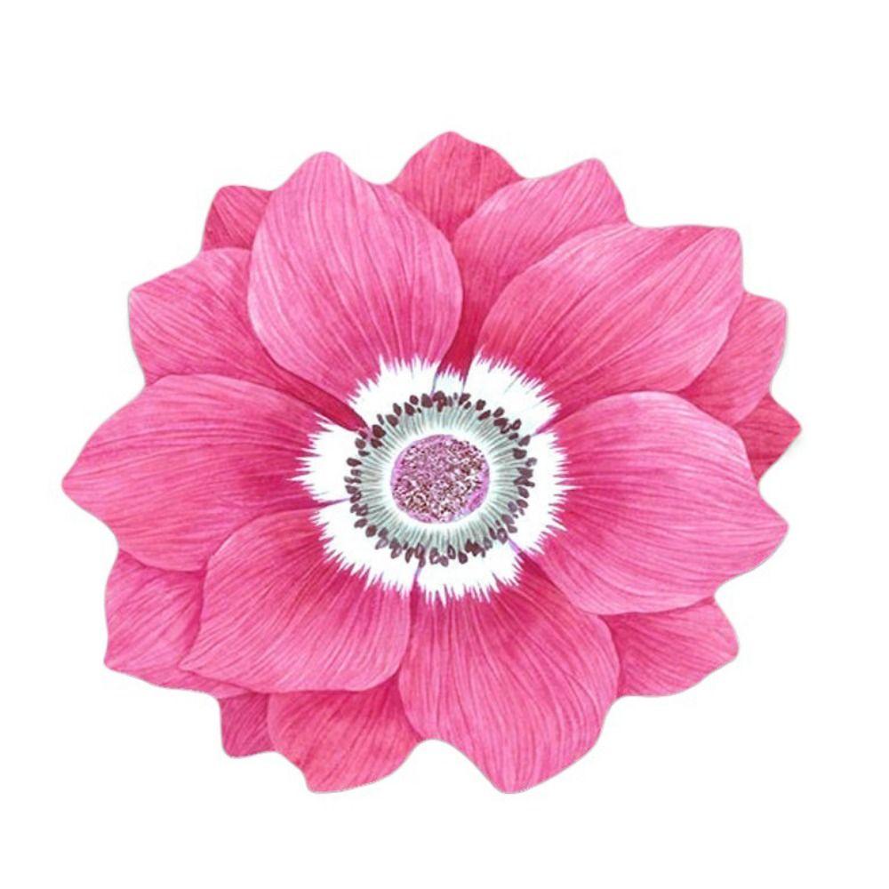 

Modern Anti-Skid Water Absorbing Household Flower Shaped Entry Door Mat Carpets Floor Mat Area Rugs S-pink lotus flower