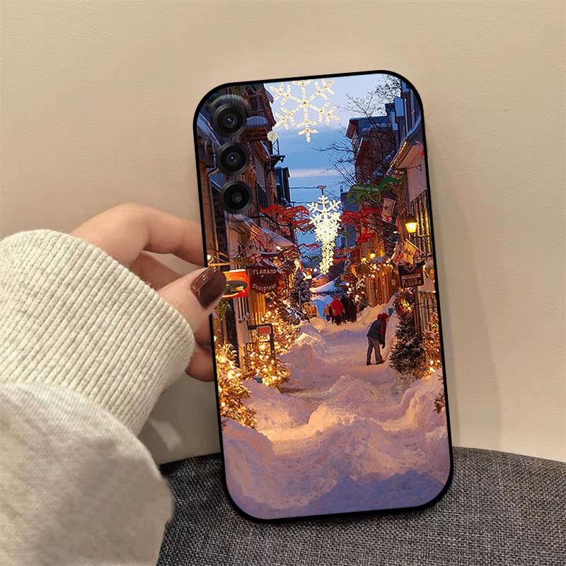 Christmas Painting Silicone Case For Samsung Galaxy S24 S22 S21 S23 S25 Ultra Plus Fe Shockproof Cover for Galaxy S25 Edge Coque