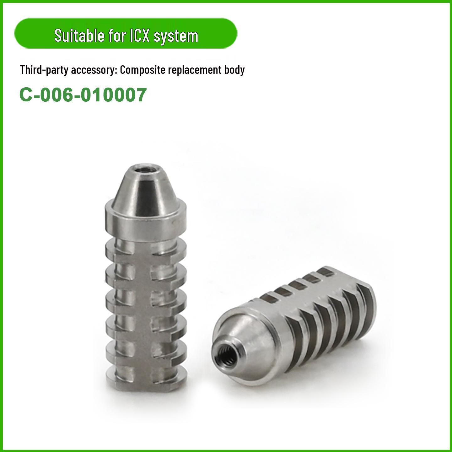 Compatible Ivoclar Vivadent ICX Composite Replacement Abutment: Transfer Post, Implant, Closure Screw Base