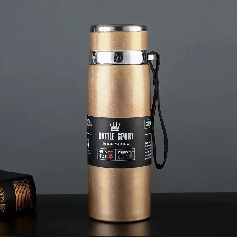 Botella térmica de agua de 1 l para mantener el agua fría y caliente, termo para agua, té, café, termos de acero inoxidable
