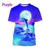 Nové tričko s 3D potiskem delfína Módní duhové kreslené tričko s delfínem Pánské/Dámské Hip Hop Harajuku