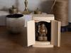 Daikokuten Buddha statue in a shrine (gold finish) - talismanic deity, ISM Seven Lucky Gods figurine