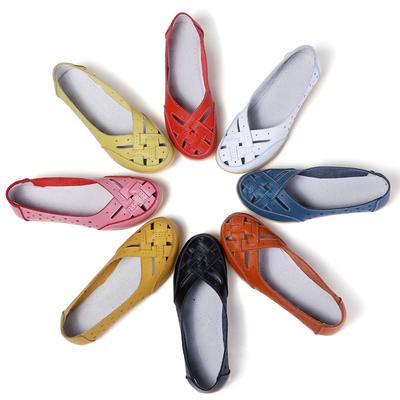 Letnie damskie mokasyny loafersy Driving Comfort Flats Casual Slip on Hollow Color Walking Shoes dla matki Duży rozmiar