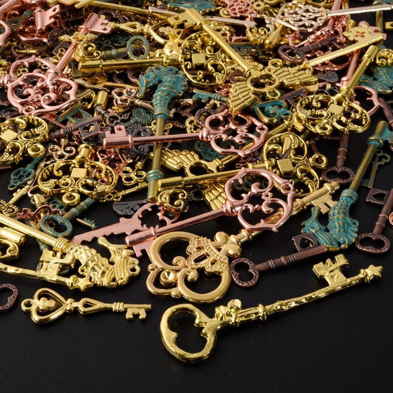 Random Mix Vintage Metal Big Key Charms Pendants For Jewelry Making Supplies DIY Handmade Keychain Decoration 10/20/30pcs Charm