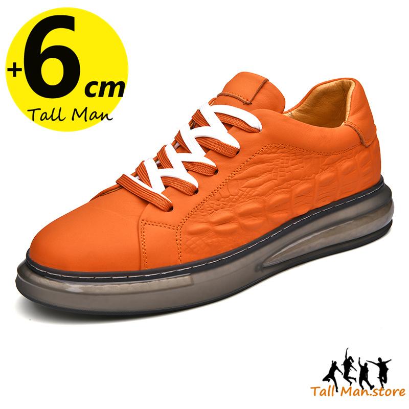 Herren Sneaker Leder Schuhe mit Absatz Höhenerhöhende Einlegesohle 6 cm Alltag Sport Mann Freizeit