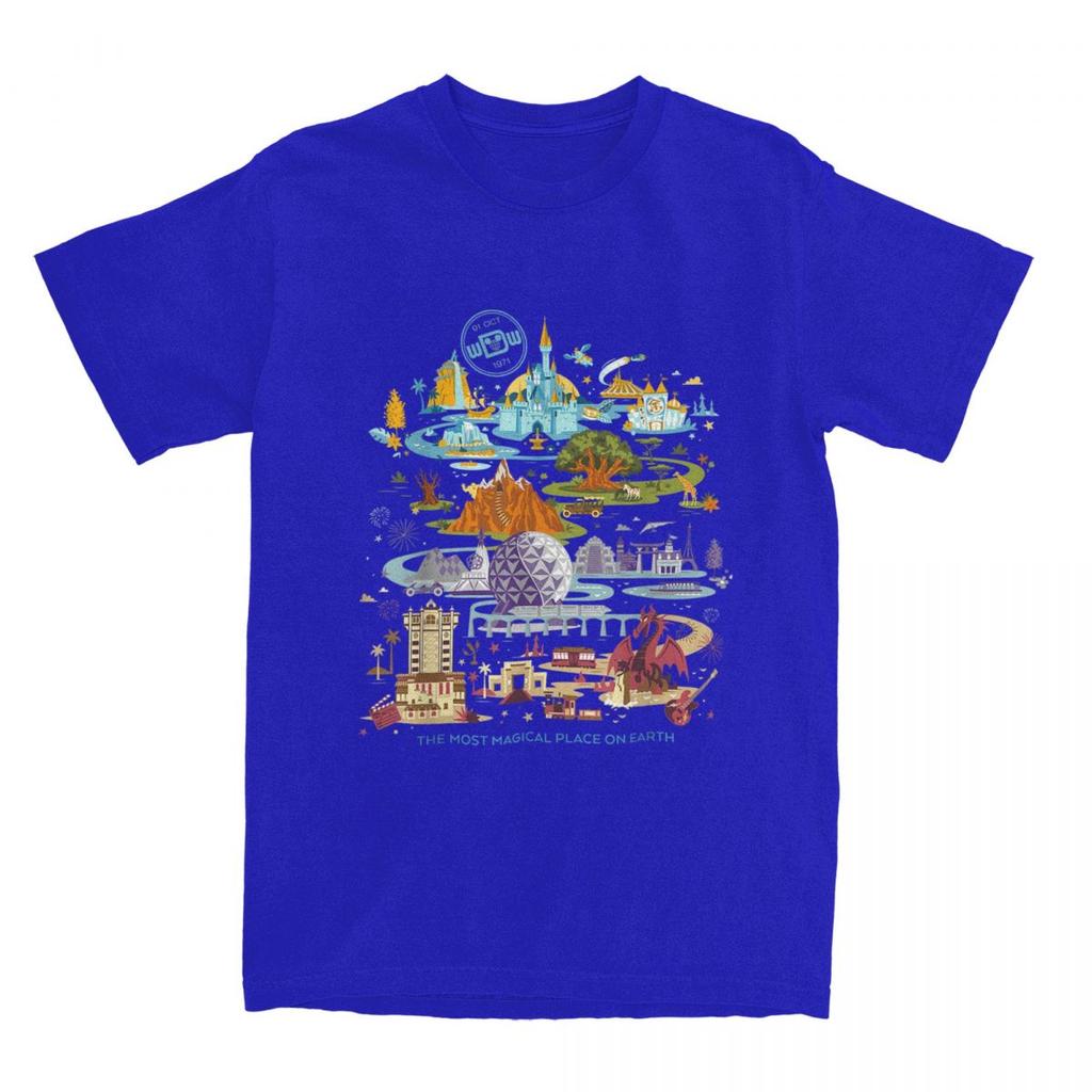 Walt  T-Shirts Men Women World 50th Anniversary Pure Cotton Tee Shirt Round Collar T Shirts Plus Size Tops