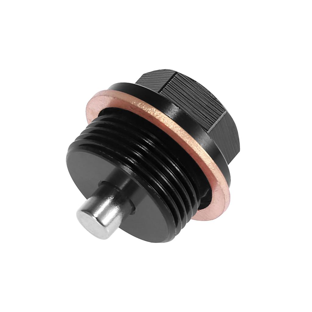 X AUTOHAUX Drain Plug Drain Bolt Magnet Sump Drain Nut with Gasket M24 X 1.5 1 Set Black