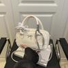 Bow Boston Handbag Lace Ribbon Small Square Bag All-Match Crossbody Bowling Bag  Party