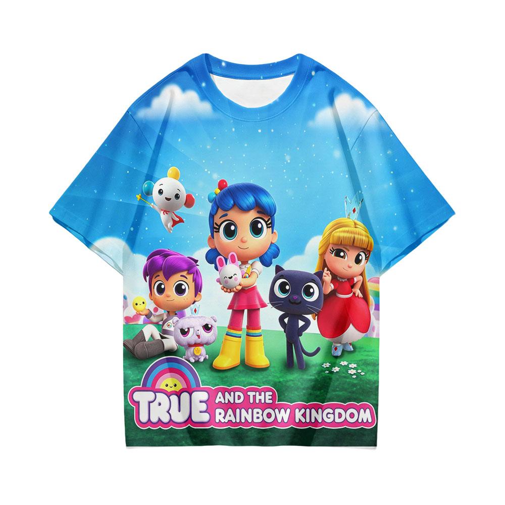 

True and The Rainbow Kingdom Short Sleeve T-Shirt Kids Summer Tops Childrens Clothing 3D Cartoon Print Cute Boys Girls Tees 160